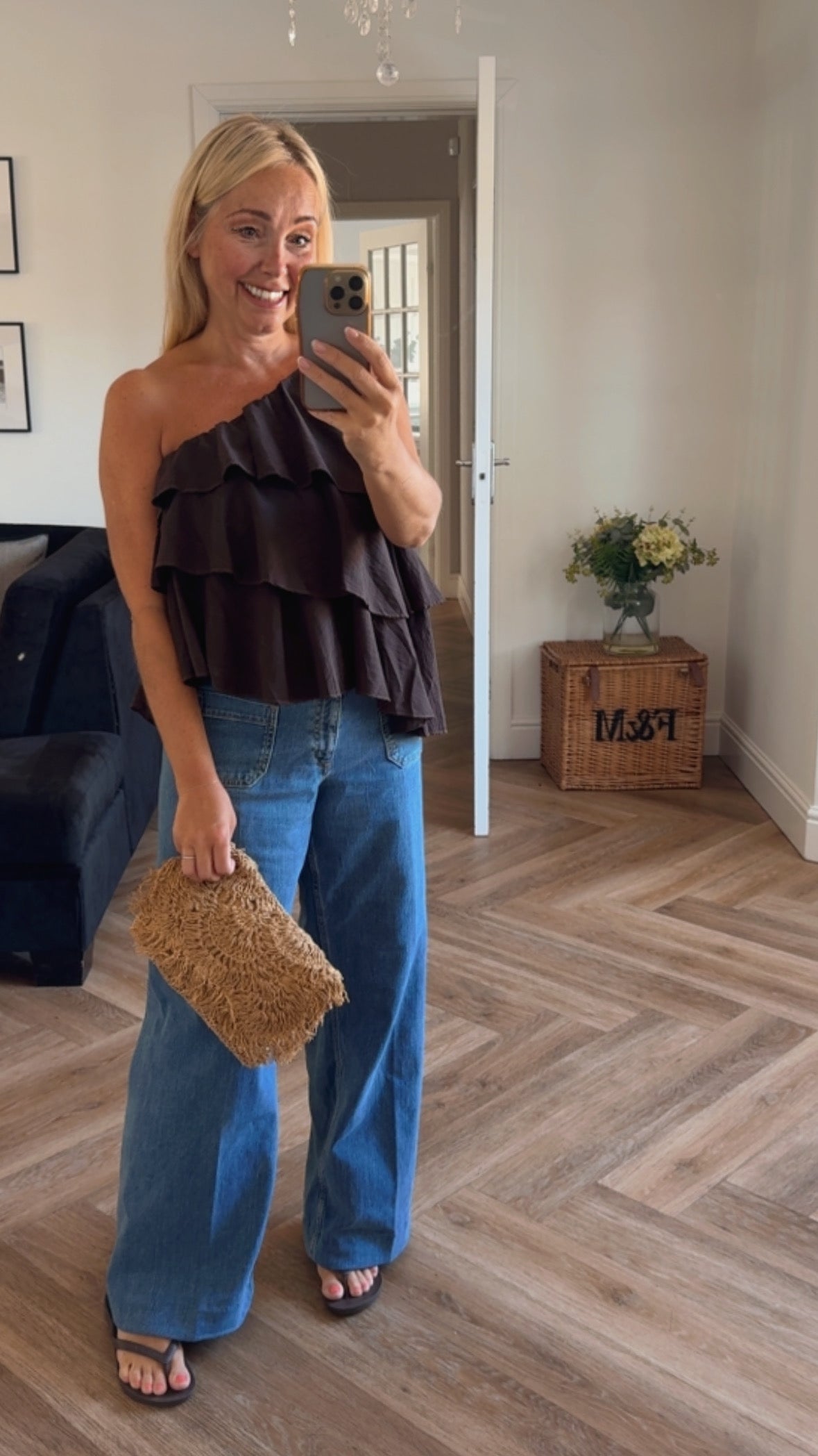 Rosie Frill Top | Chocolate