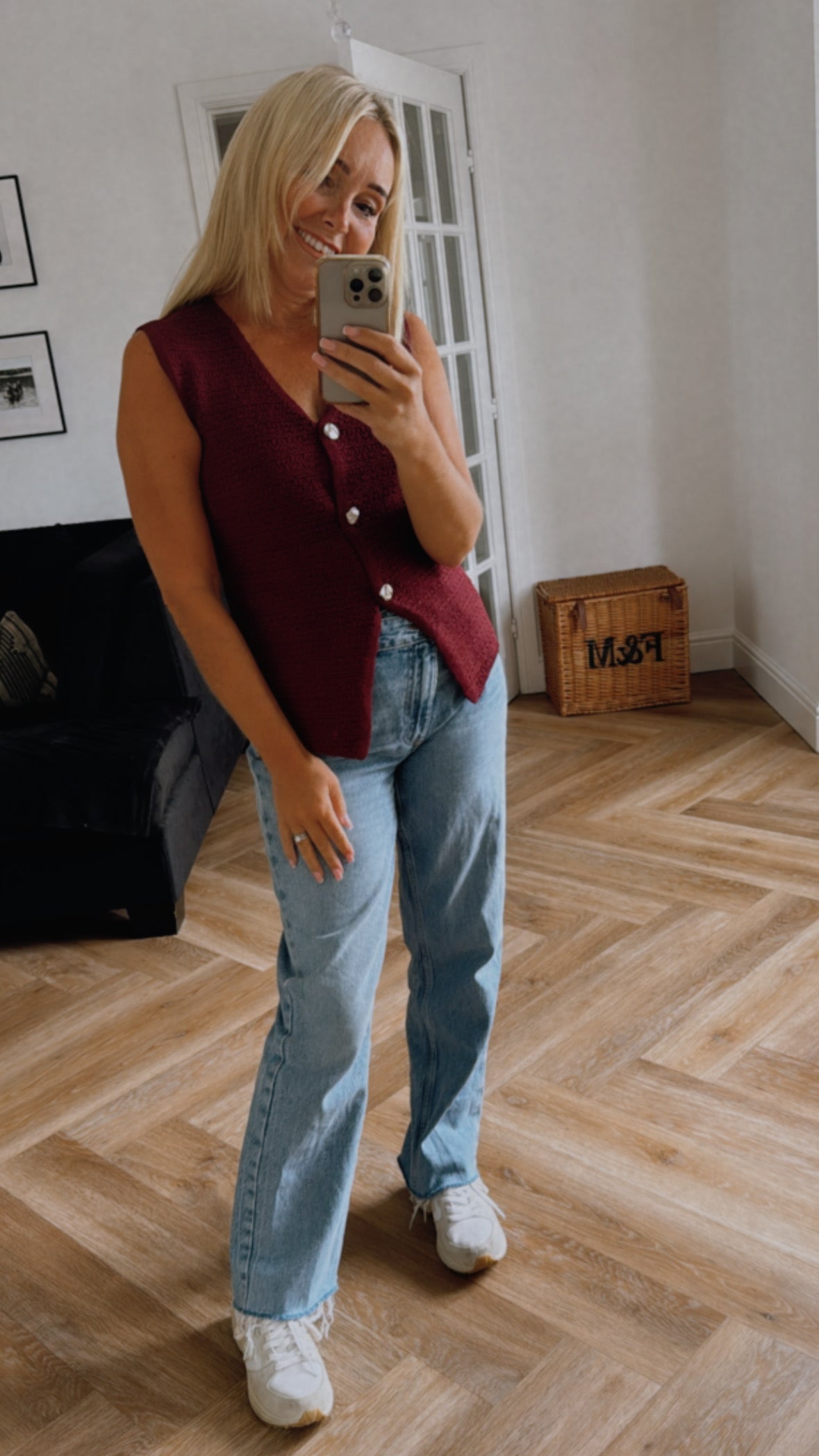 Tony Knitted Waistcoat | Burgandy