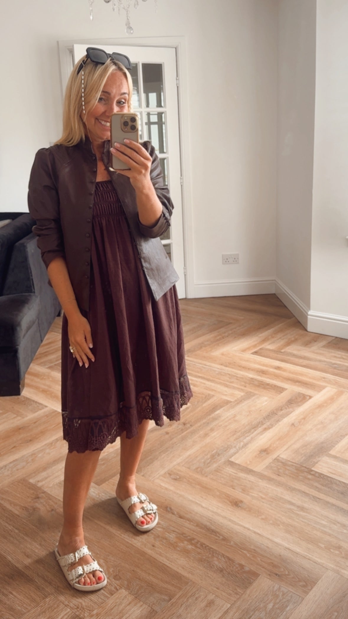 Lola Lace Trim Dress | Chocolate