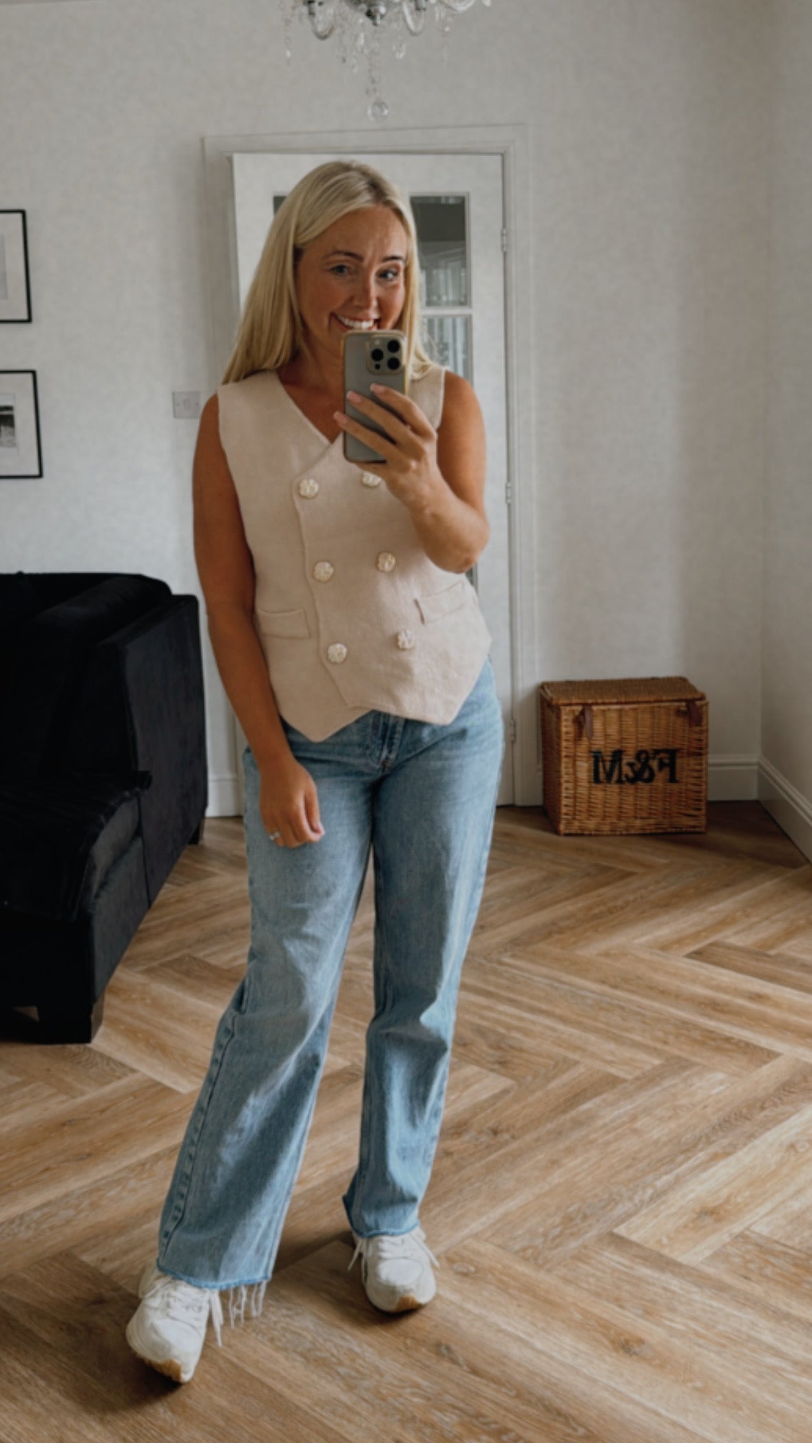 Jessica Fine Knit Vest | Cream
