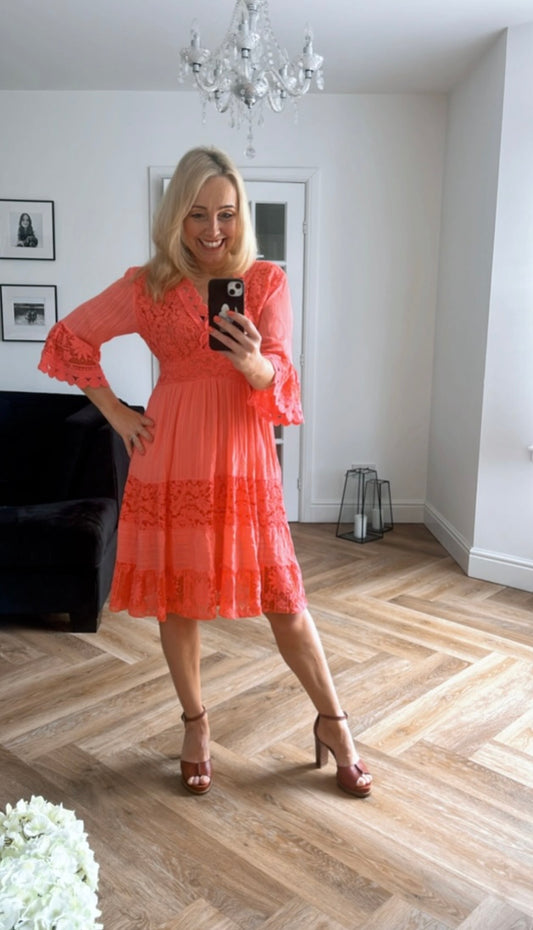 Grace Dress ( Short )| Coral