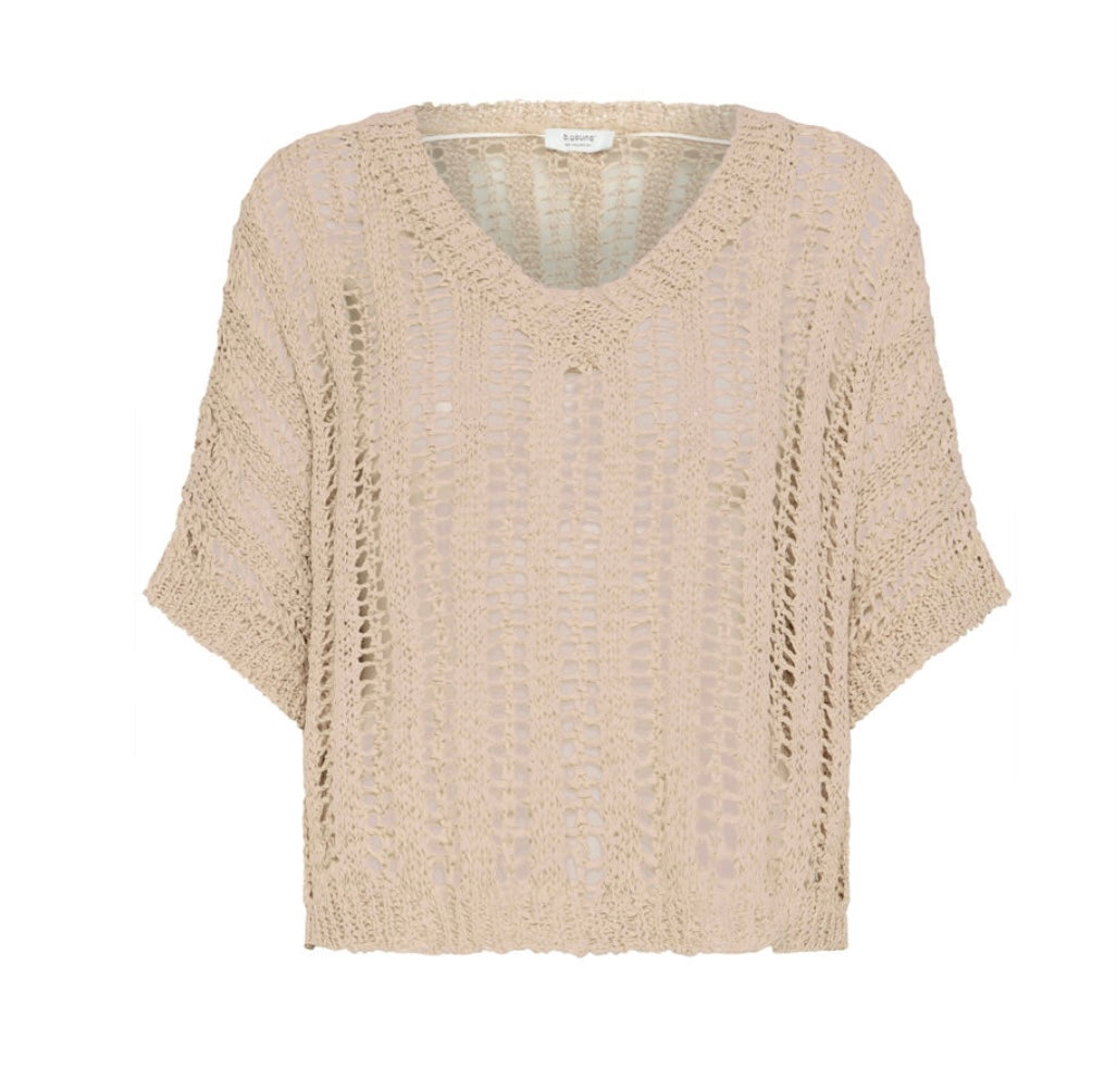 Clemmy Crochet Top | Beige