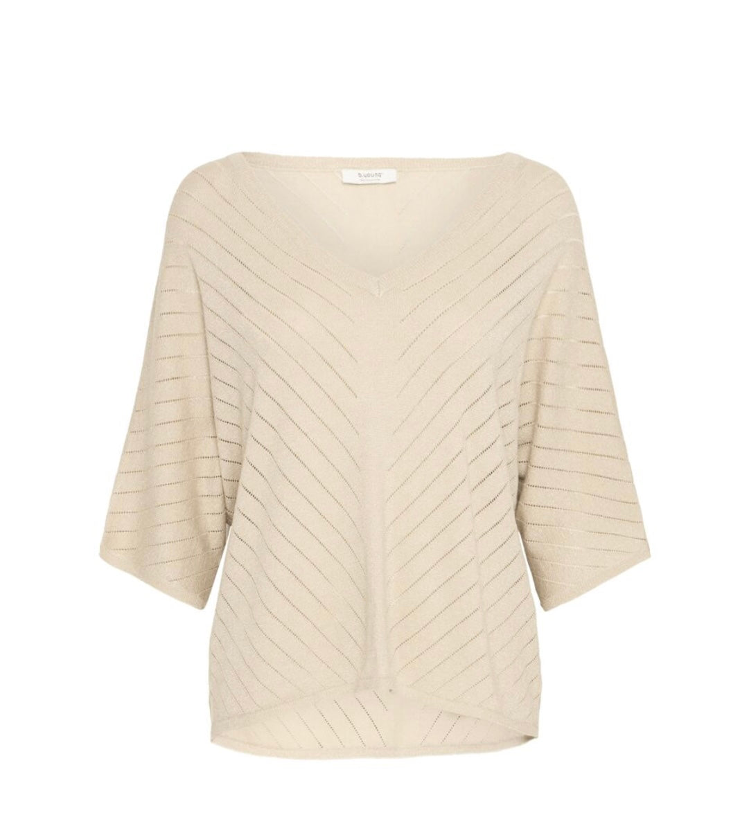 Lana V Neck Jumper | Gold Metallic