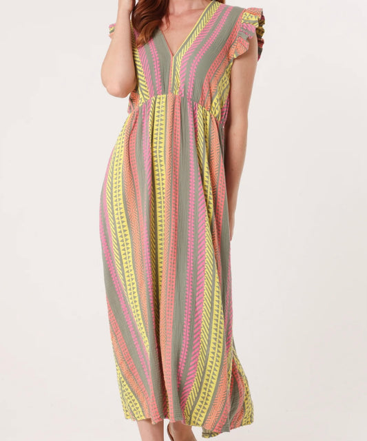 Annecy Aztec Dress | Khaki Mix