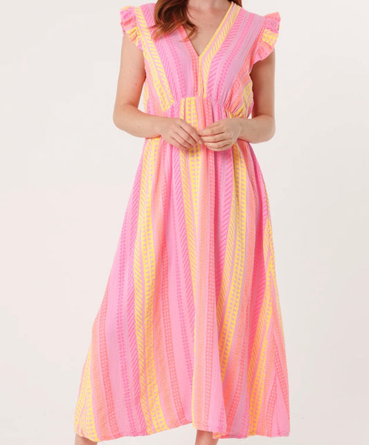 Annecy Aztec Dress | Pink Mix