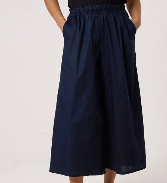Dorthe Wide Leg Culottes | Navy