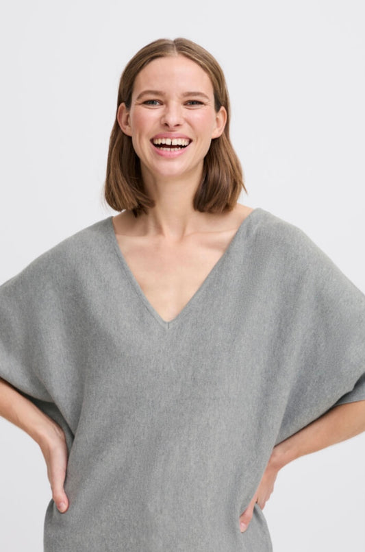 Nina VNeckline Top | Grey