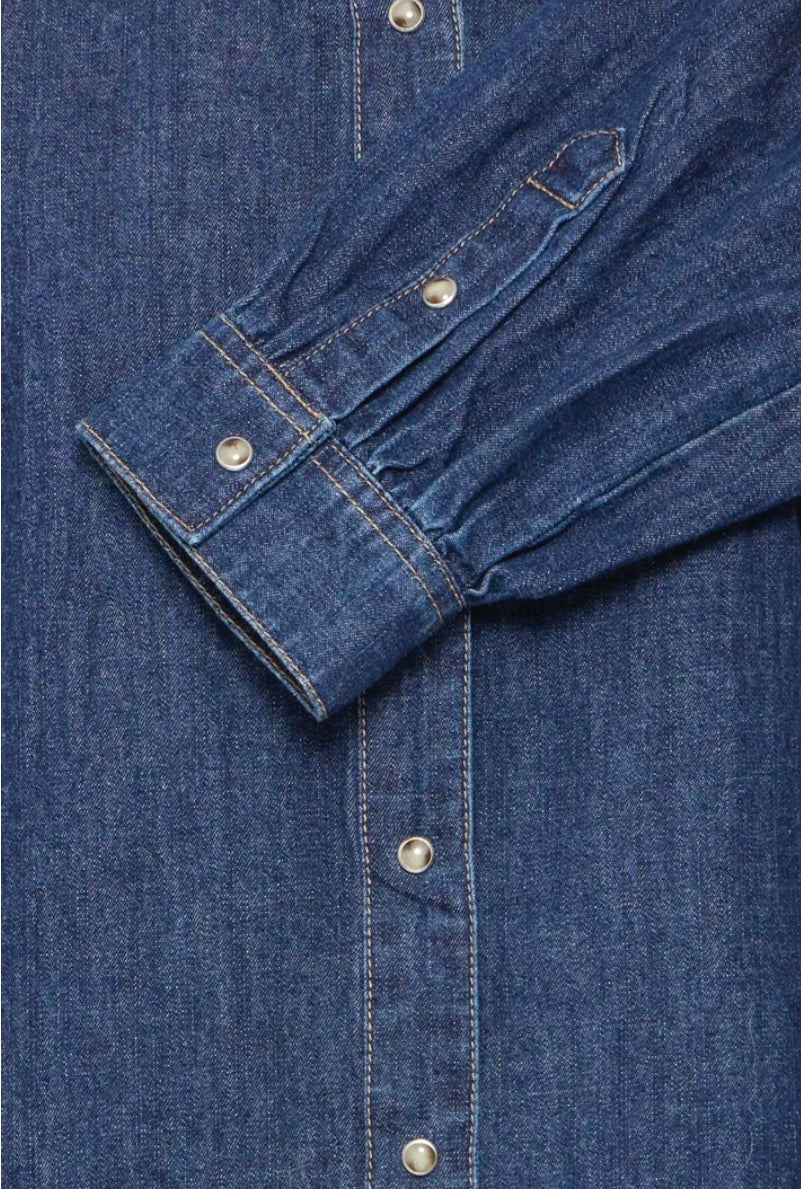 Lola Puff Shoulder Shirt | Denim