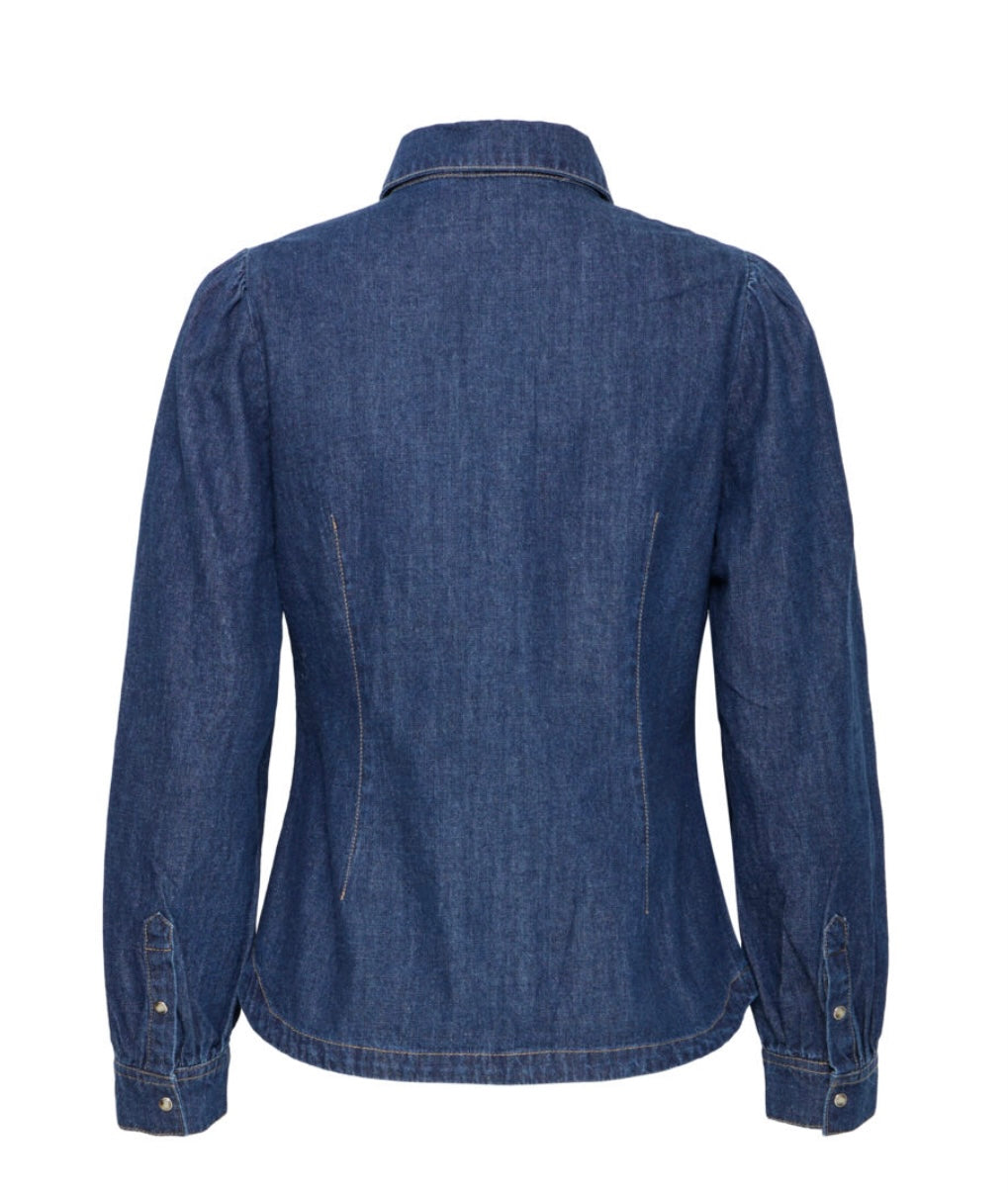 Lola Puff Shoulder Shirt | Denim
