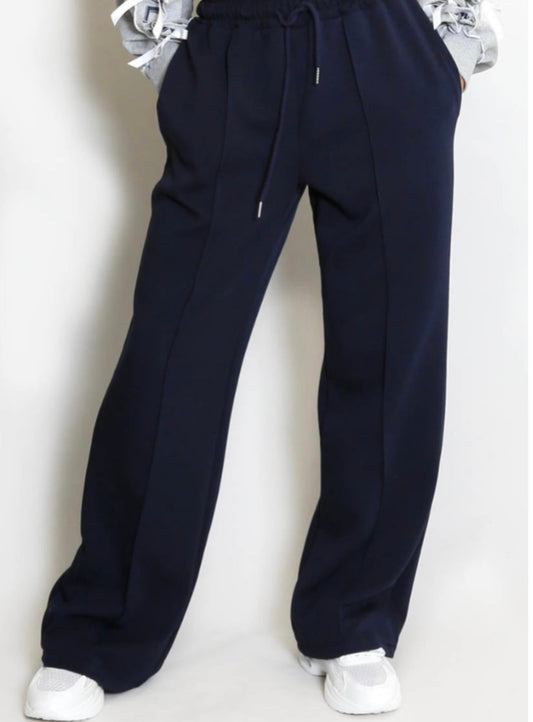Wide Leg Jogger | Navy