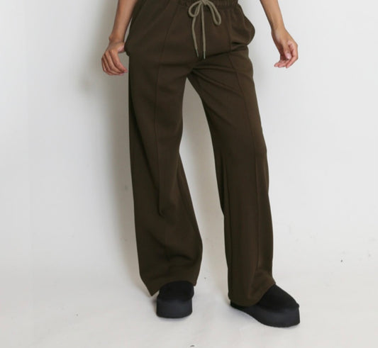 Wide Leg Jogger | Chocolate