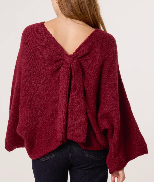 Jenny Bow Jumper | Burgandy