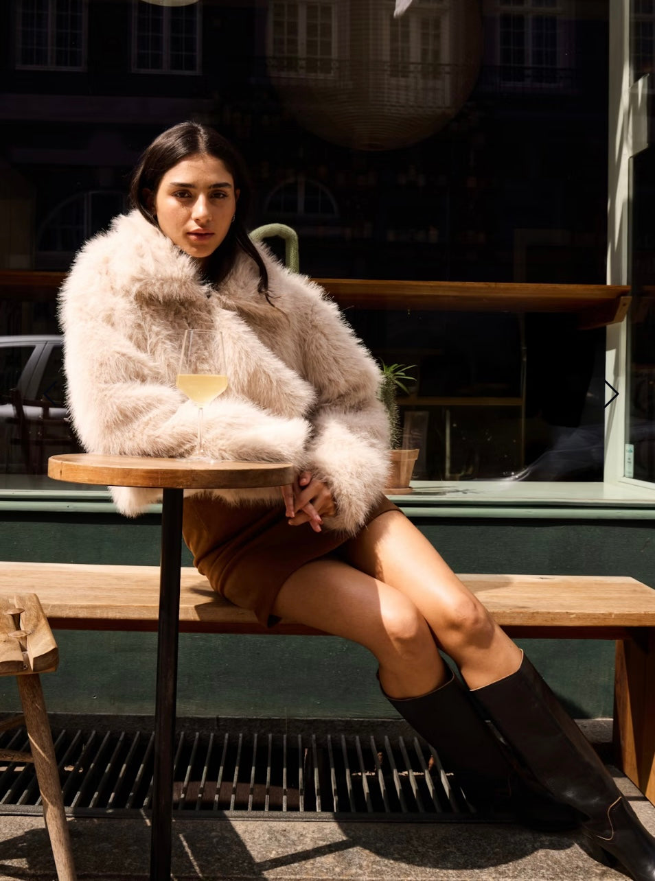 Elsie Faux Fur Jacket | Cream