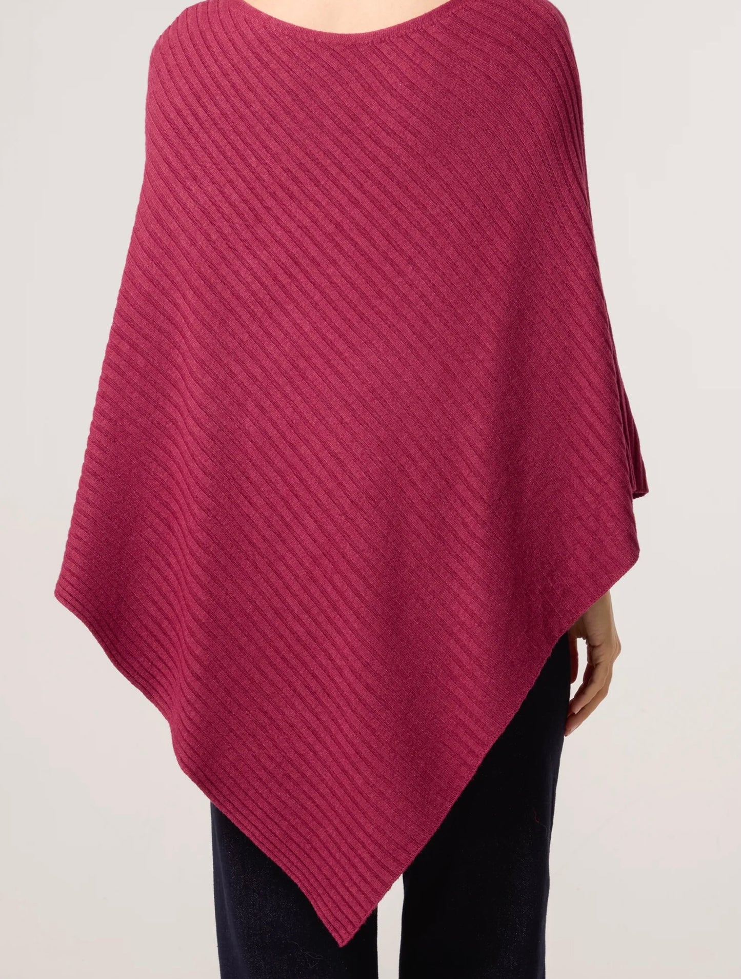 Ribbed Poncho | Wine