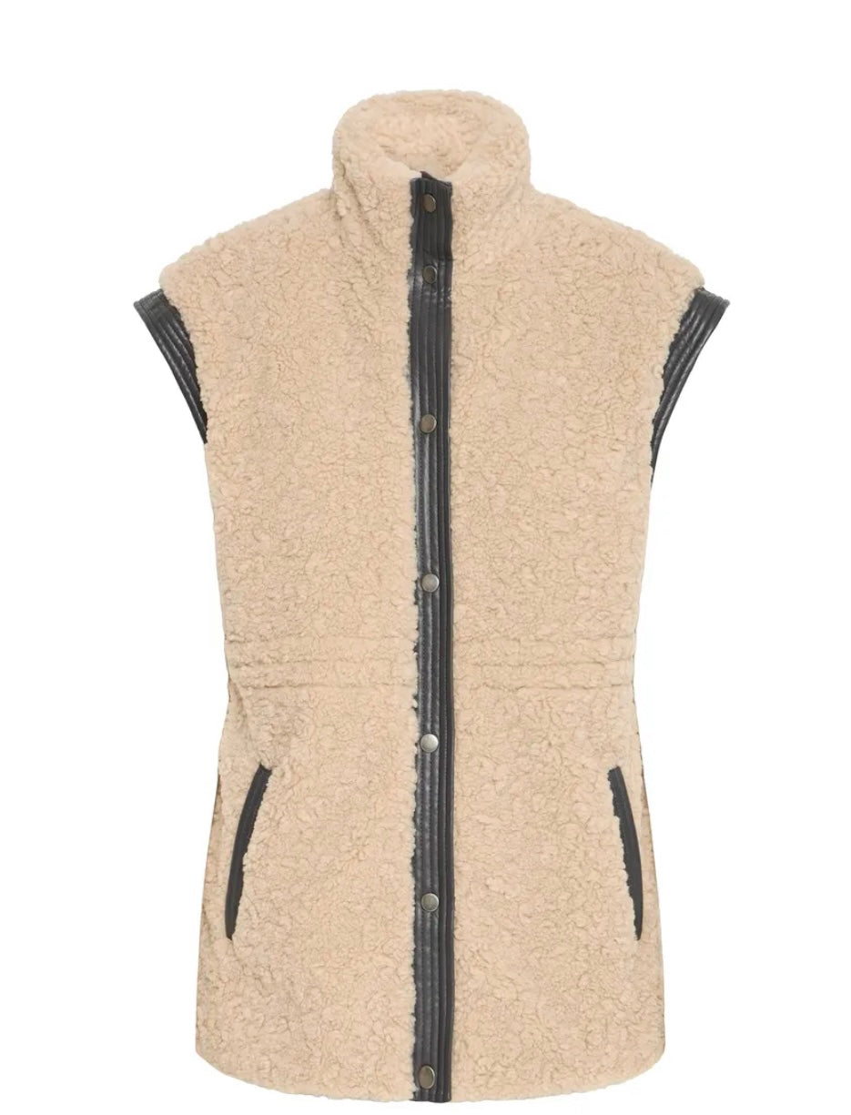 Linda Faux Fur Gilet | Humus Mix