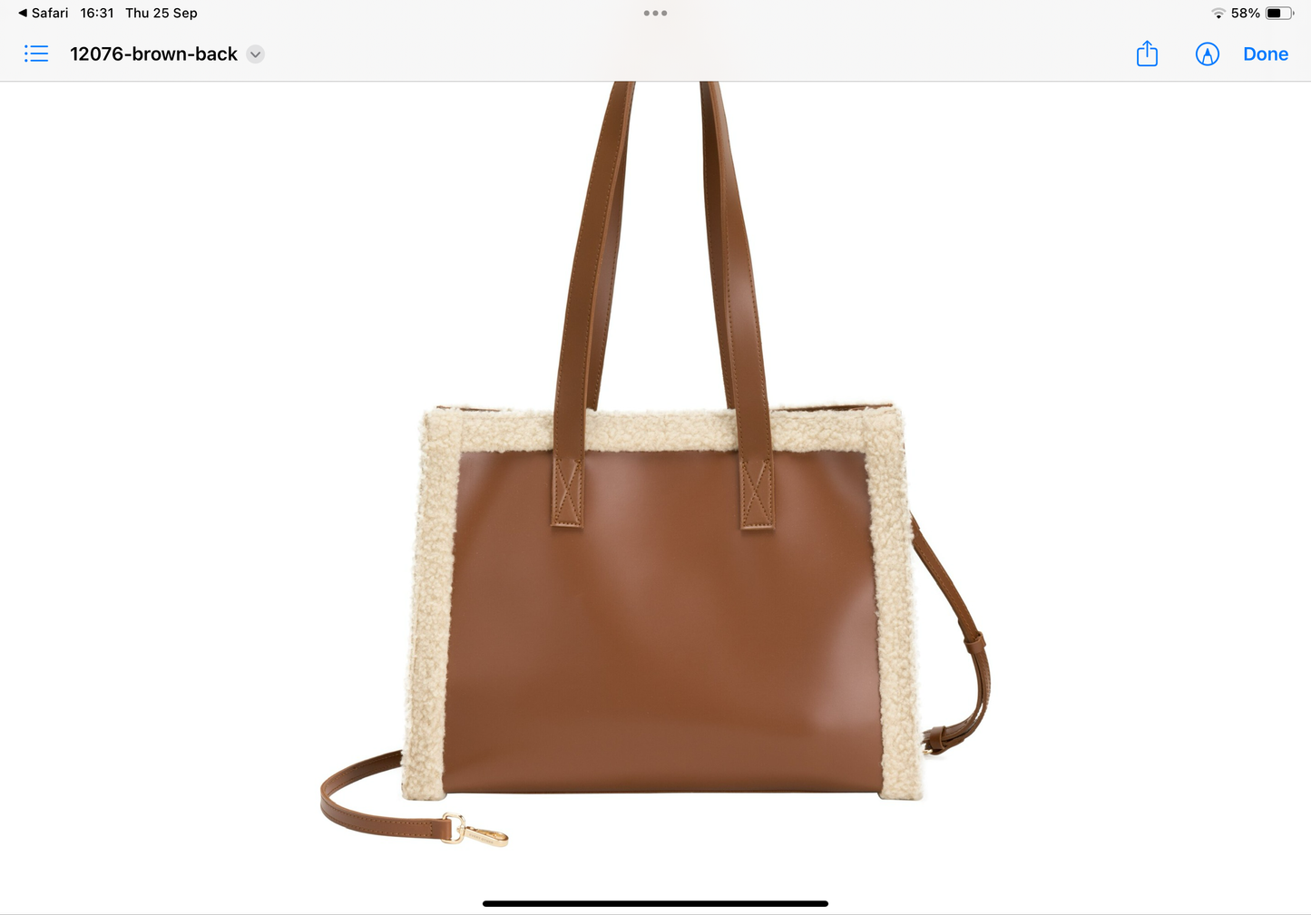Shearling Tote Bag | Tan