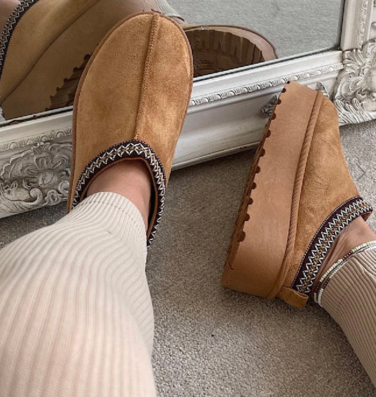 Ted Platform Slippers | Chestnut