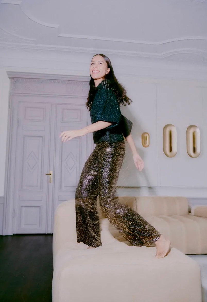 Pamela Sequin Pants | Bronze
