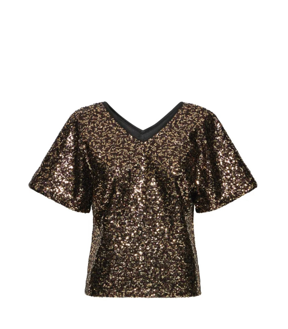 Pamela Sequin Top | Bronze