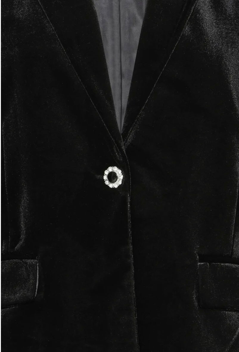 Valentina Velvet Blazer | Black