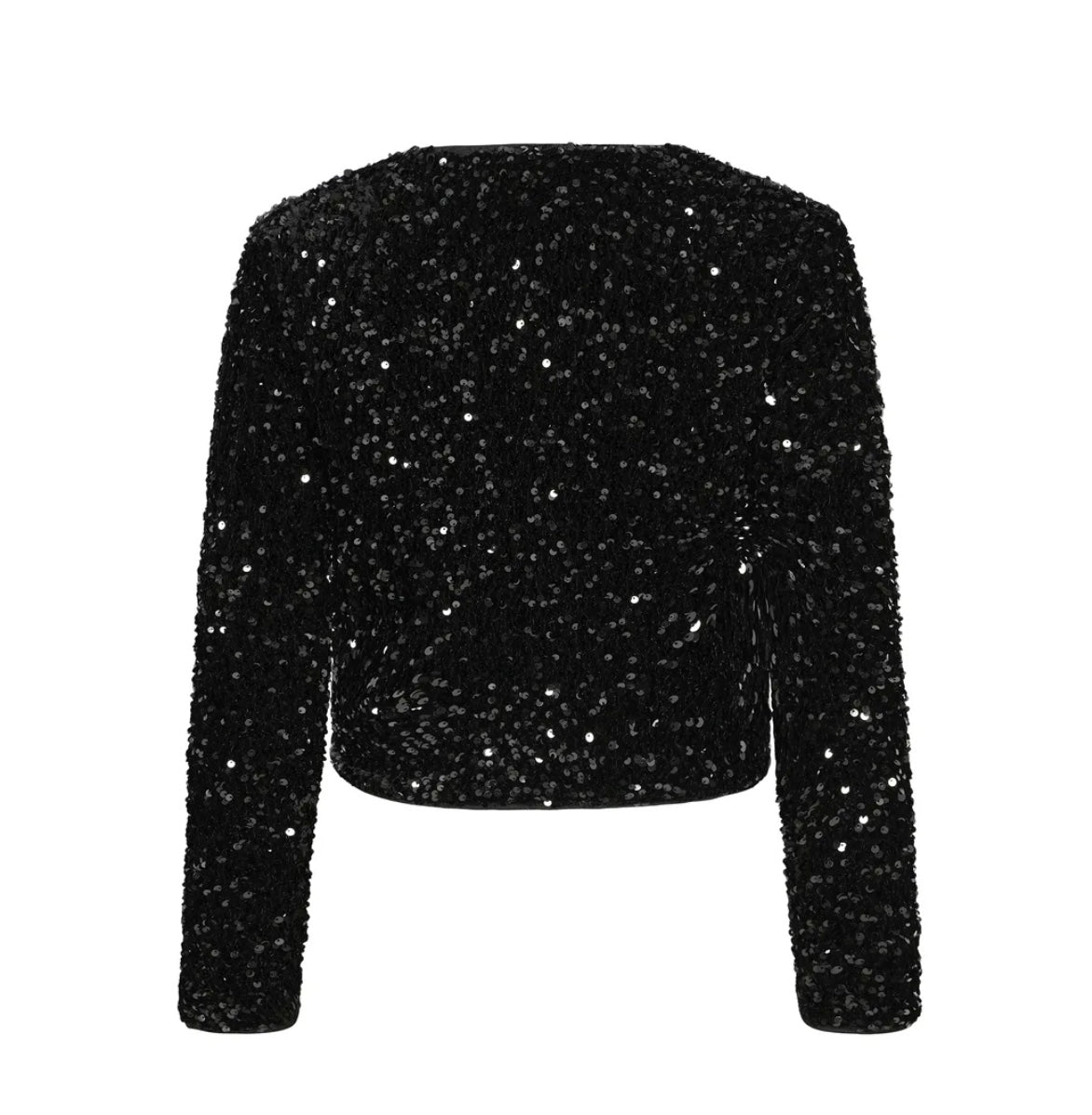 Lara Sequin Bow Top | Black