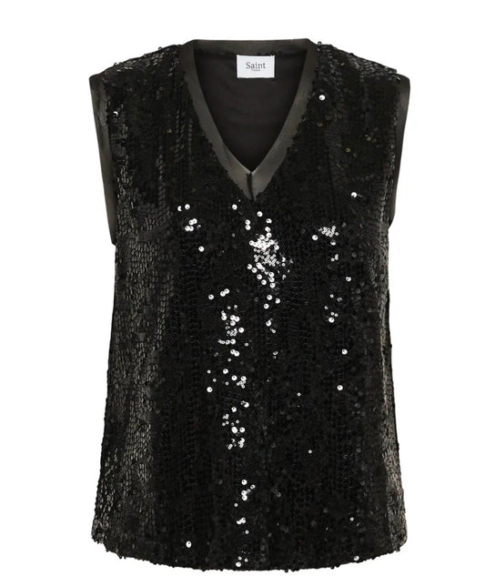 Luciana Sequin Top | Black