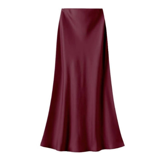 Iris Satin Slip Skirt | Wine