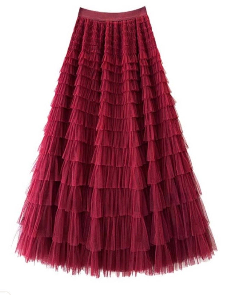 Gigi Tulle Skirt | Wine