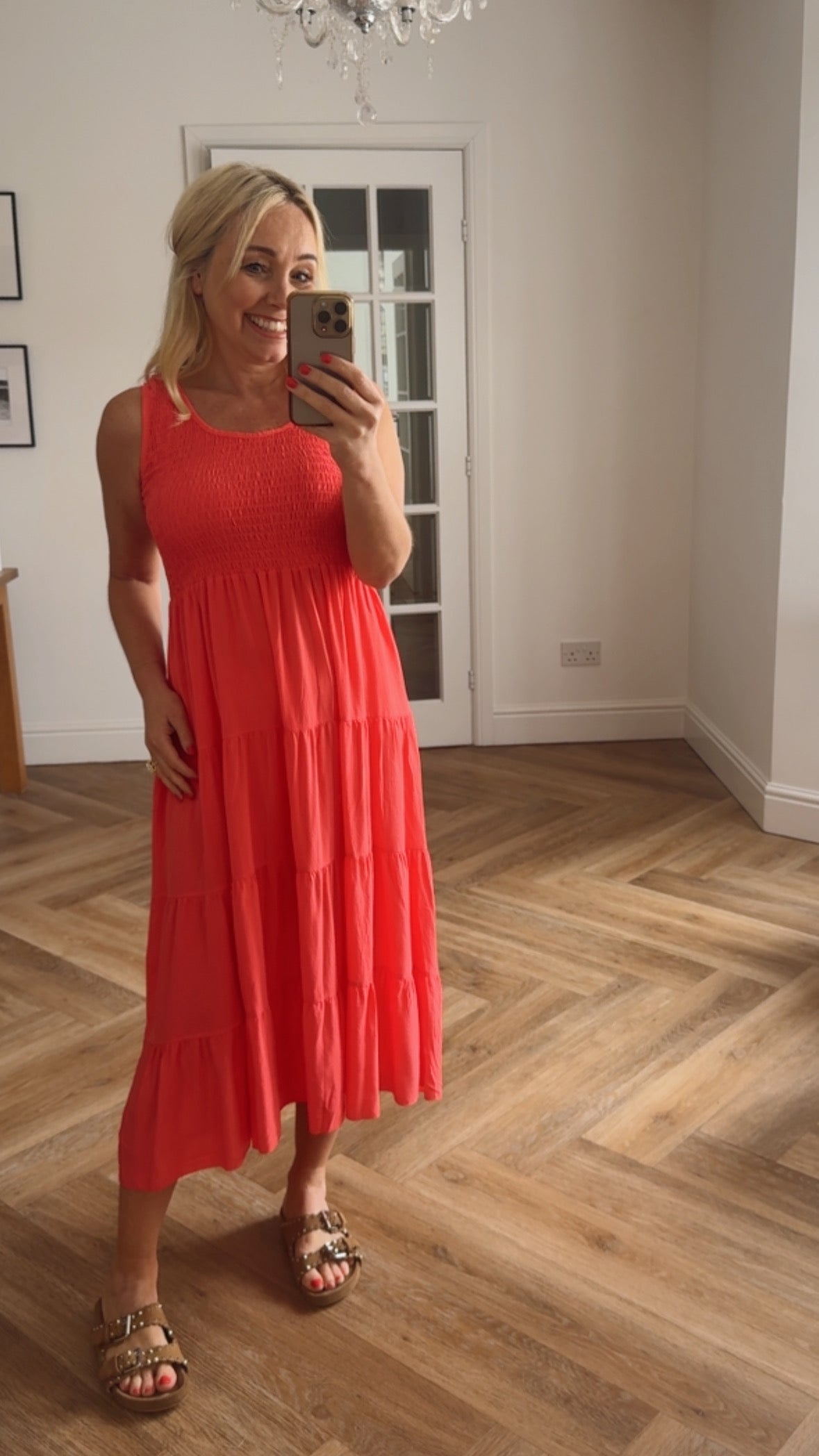 Florrie Midi Dress | Coral
