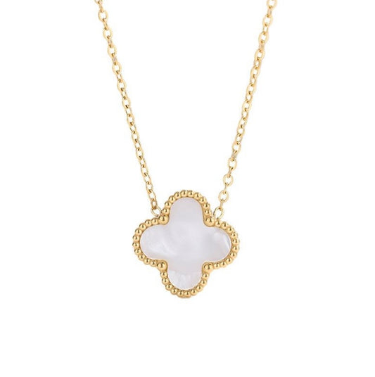 Clover Pendant | White and Gold