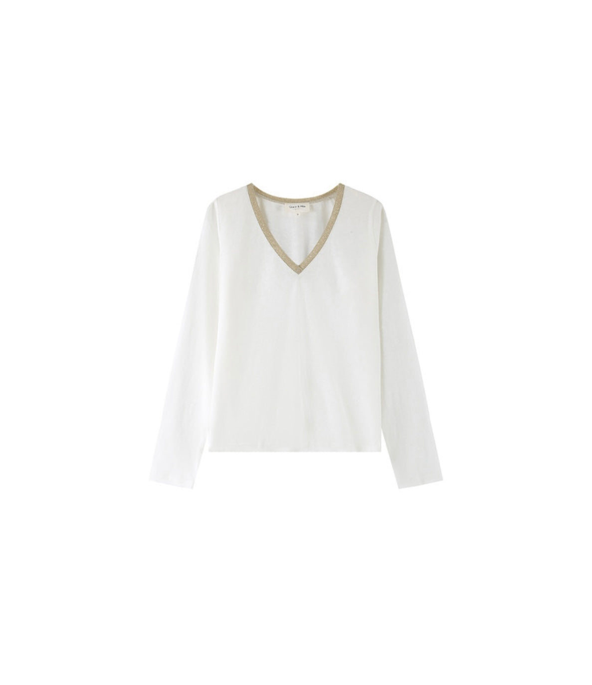 Lewis Top | Winter White & Gold