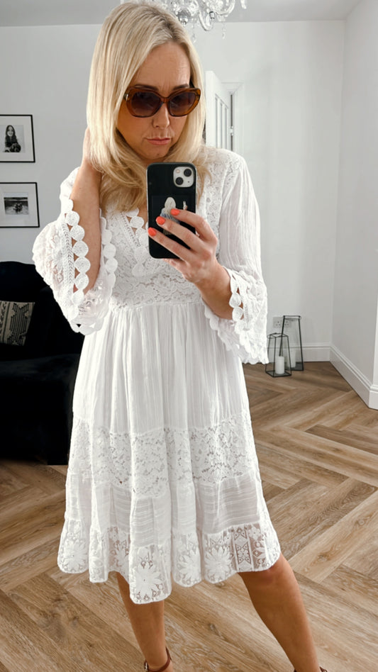 Grace `Dress | White ( Shorter Length )