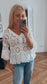 Sienna Crochet Cardigan | White