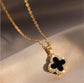 Reversible Clover Necklace | Gold with Black & White