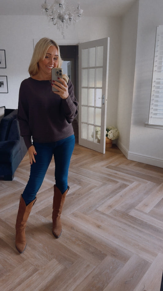 Megan Ribbed Jumper | Chocolate