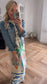 Palm Print Midi Dress