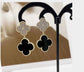 Crystal Mix Twin Clover Earring | Black