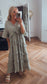 Antibes Ruffle Maxi Dress | Light Khaki