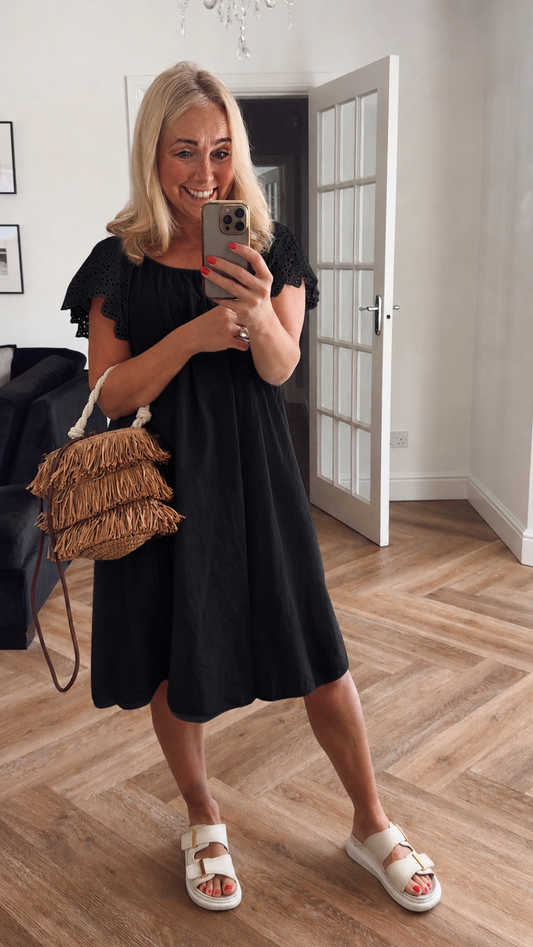 Miami Broderie Dress | Black