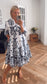 Neve Tiered Dress | White & Navy