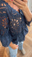 Sienna Crochet Cardigan | Navy