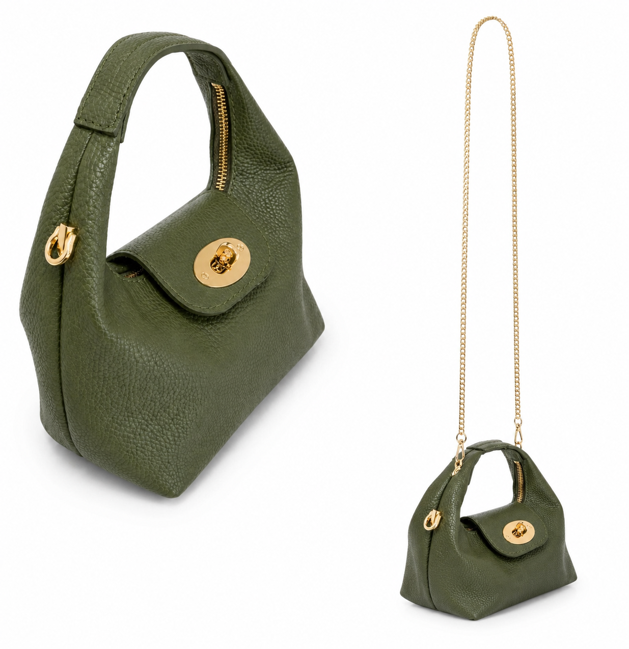 Alexis Leather Bag | Khaki
