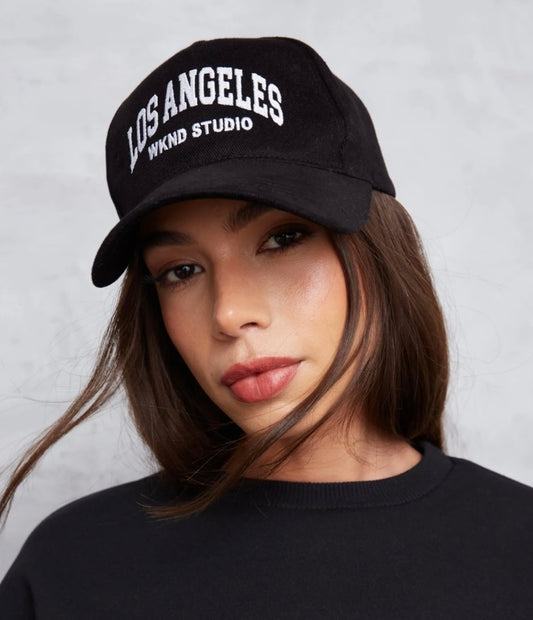 Embroidered Cotton Baseball Cap | Black