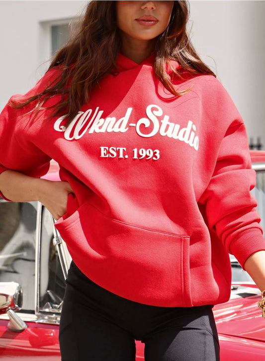 WKND Studio Oversized Hoodie | Red