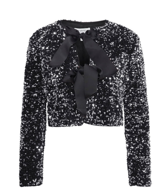 Lucy Bow Jacket | Silver Sequin Mix