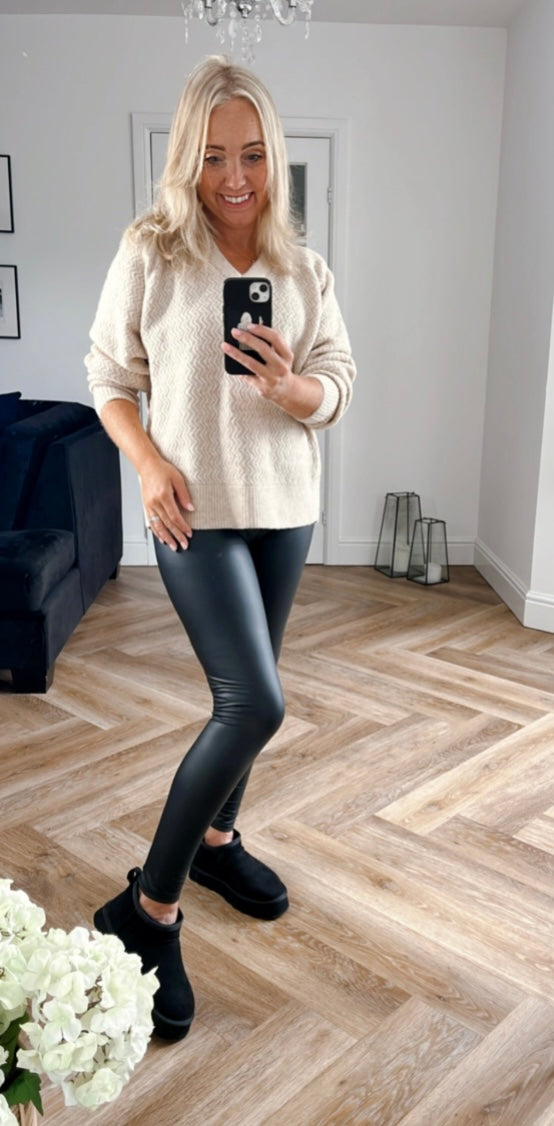 Faux Leather Leggings | Black