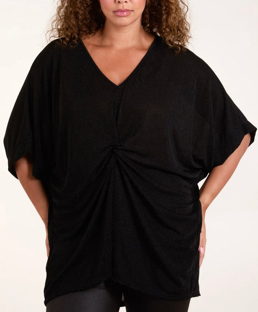 Jacqui Twist Front Top | Black