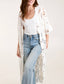 Leni  Longline Crochet Cardigan | Ivory