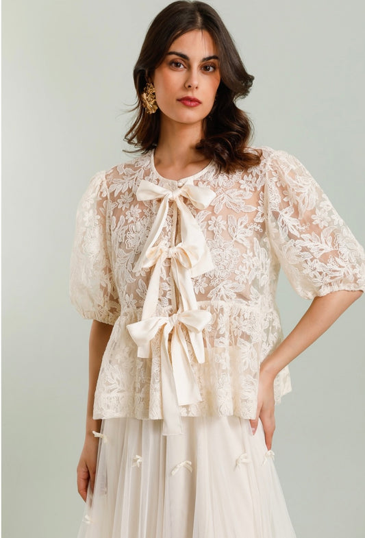 Emily Peplum Top | Ivory