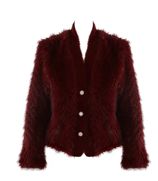 Sadie Faux Fur Coatigan | Wine
